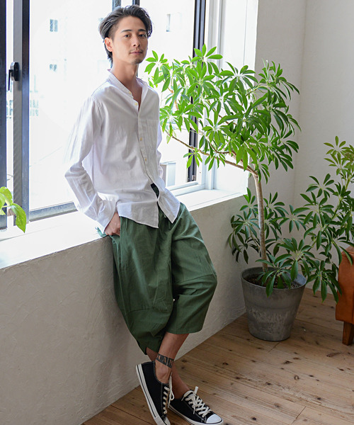 Vicci（ビッチ）の「『vicci/ヴィッチ』バルーン綿麻サルエルパンツ（その他パンツ・メンズ・ブラック/カーキ/チャコール・M/L/XL）」の5枚目の写真