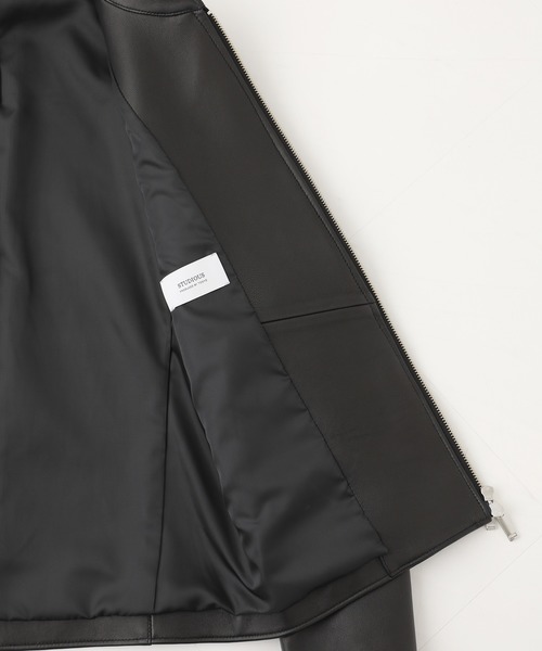 STUDIOUS(ステュディオス)の「【STUDIOUS】ラムレザーシングルライダースブルゾン(ライダースジャケット・メンズ・ブラック・1/2/3/4)」の10枚目の写真