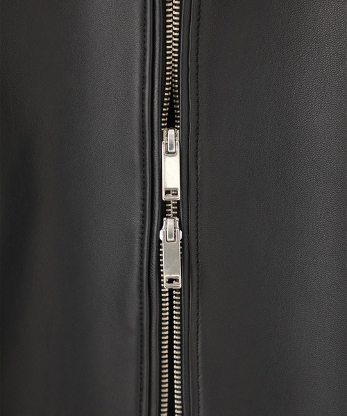 STUDIOUS(ステュディオス)の「【STUDIOUS】ラムレザーシングルライダースブルゾン(ライダースジャケット・メンズ・ブラック・1/2/3/4)」の4枚目の写真