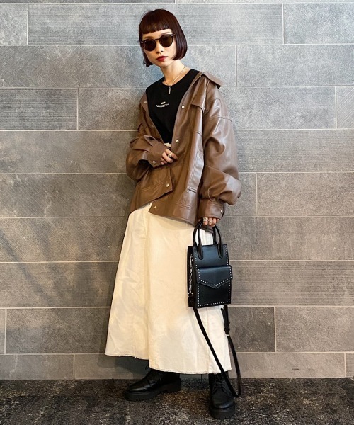 PAGEBOY（ページボーイ）の「コーデュロイリメイクフウスカート（スカート・レディース・ブラック/オフホワイト/ライラック・FREE）」の8枚目の写真