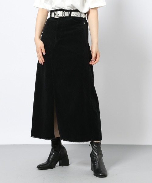PAGEBOY（ページボーイ）の「コーデュロイリメイクフウスカート（スカート・レディース・ブラック/オフホワイト/ライラック・FREE）」の6枚目の写真