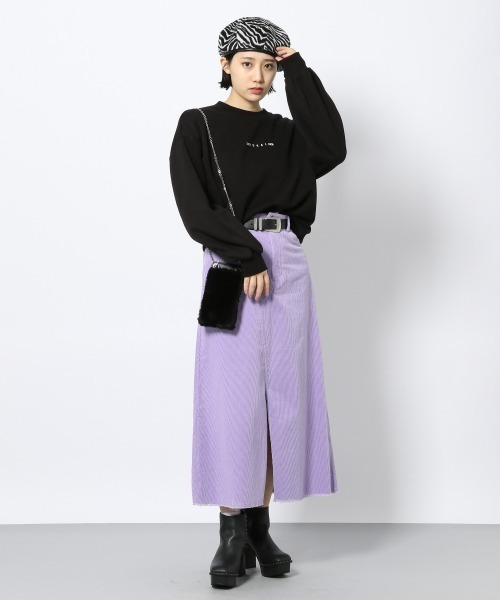 PAGEBOY（ページボーイ）の「コーデュロイリメイクフウスカート（スカート・レディース・ブラック/オフホワイト/ライラック・FREE）」の11枚目の写真