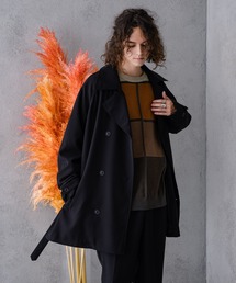 CASPER JOHN | Side Belt Short Trench Coat/サイドベルトショートトレンチコート(ピーコート)
