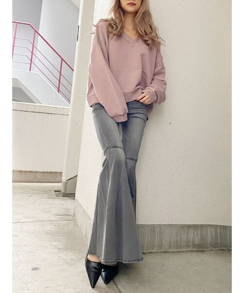 [SATUR]Ely Flare デニムパンツ★新作・24SS★人気★ GYDA（ジェイダ）の「Super flareデニムパンツ（デニムパンツ