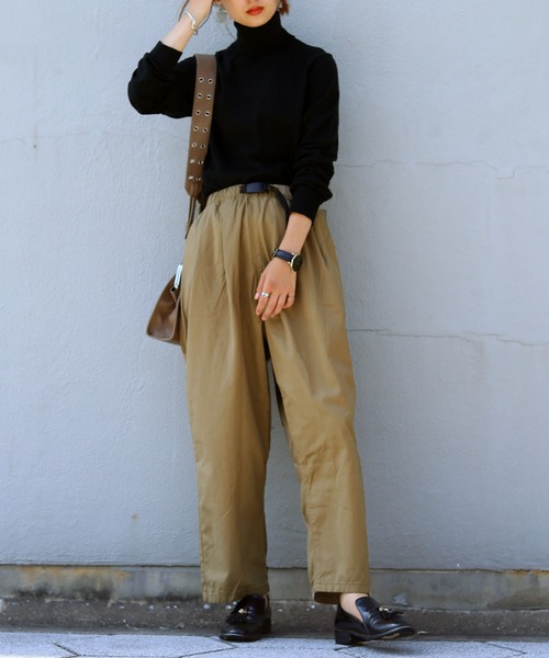 Fashion Letter（ファッションレター）の「バックルバルーンパンツ（チノパンツ・レディース・ブラック/ベージュ/カーキ・LL/4L/3L/M/L）」の16枚目の写真