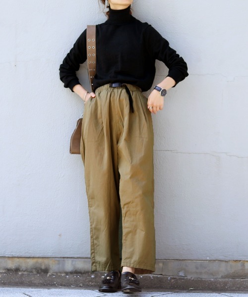 Fashion Letter（ファッションレター）の「バックルバルーンパンツ（チノパンツ・レディース・ブラック/ベージュ/カーキ・LL/4L/3L/M/L）」の9枚目の写真