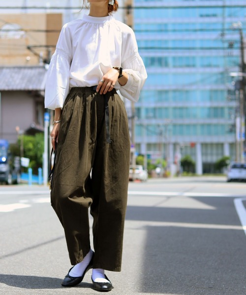 Fashion Letter（ファッションレター）の「バックルバルーンパンツ（チノパンツ・レディース・ブラック/ベージュ/カーキ・LL/4L/3L/M/L）」の17枚目の写真