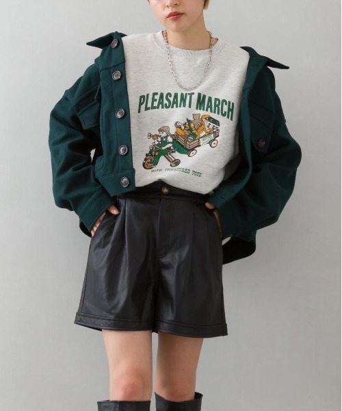 SpRay（スプレイ）の「フェイクレザーショートパンツ（その他パンツ・レディース・ブラック/ブラウン/アイボリー・FREE）」の15枚目の写真