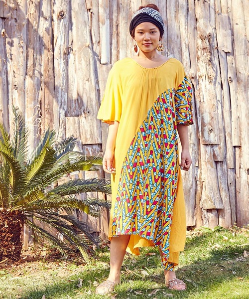 セール チャイハネ アフリカンキテンゲプリントワンピース ワンピース チャイハネ チャイハネ のファッション通販 Zozotown