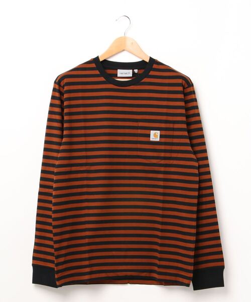 Carhartt WIP(カーハートダブリューアイピー)の「L/S PARKER POCKET T-SHIRT(Tシャツ/カットソー・メンズ・ブルー系その他/ホワイト系その他/パープル系その他/グリーン系その他/オレンジ系その他・LARGE/MEDIUM/SMALL/X-LARGE)」の1枚目の写真