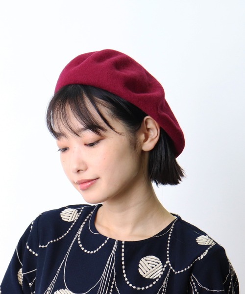 salle de bal(サルデバル)の「ウールベレー帽 / WOOL BERET(ハンチング/ベレー帽・レディース・ブラック/グレー/チャコールグレー/ベージュ/ネイビー/バーガンディー/ブラウン/ワインレッド・FREE)」の8枚目の写真
