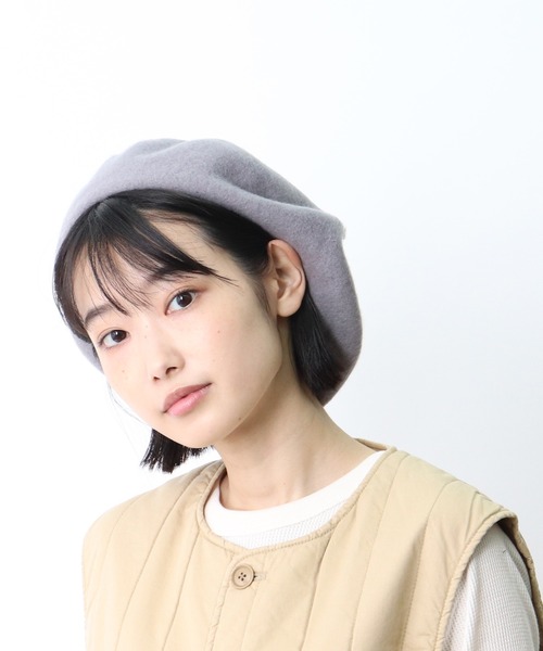 salle de bal(サルデバル)の「ウールベレー帽 / WOOL BERET(ハンチング/ベレー帽・レディース・ブラック/グレー/チャコールグレー/ベージュ/ネイビー/バーガンディー/ブラウン/ワインレッド・FREE)」の3枚目の写真