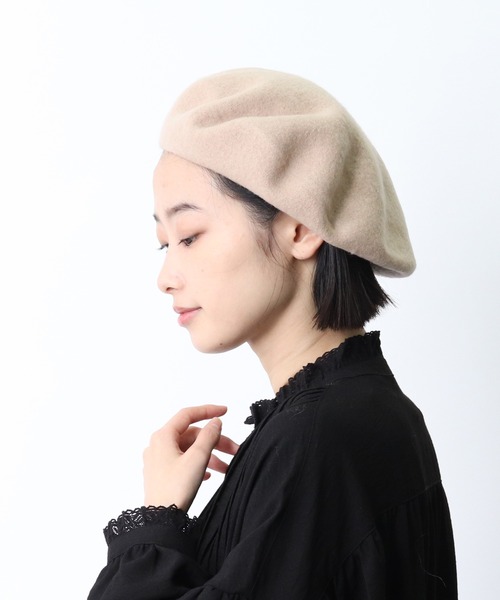 salle de bal(サルデバル)の「ウールベレー帽 / WOOL BERET(ハンチング/ベレー帽・レディース・ブラック/グレー/チャコールグレー/ベージュ/ネイビー/バーガンディー/ブラウン/ワインレッド・FREE)」の9枚目の写真