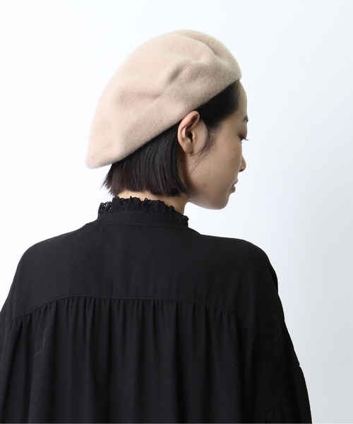 salle de bal(サルデバル)の「ウールベレー帽 / WOOL BERET(ハンチング/ベレー帽・レディース・ブラック/グレー/チャコールグレー/ベージュ/ネイビー/バーガンディー/ブラウン/ワインレッド・FREE)」の10枚目の写真