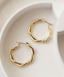 ツイストラインのフープピアス・イヤリング
