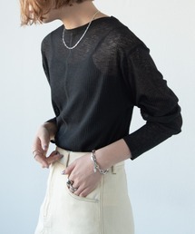 Aunt Marie's | シアーリブカットソー / AUNT MARIE'S(Tシャツ/カットソー)