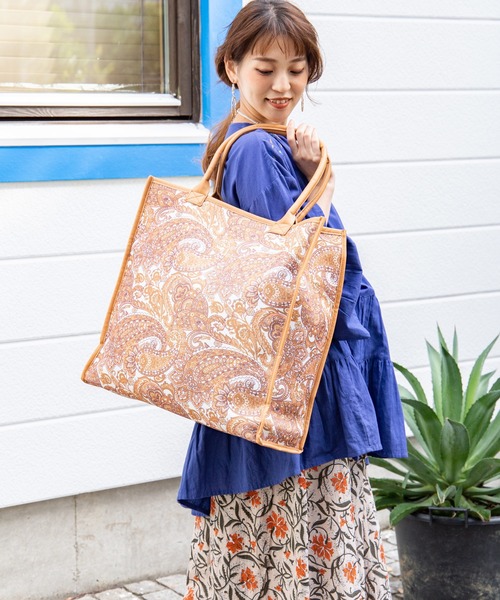 チャイハネ(チャイハネ)の「【チャイハネ】ペイズリー柄BIGトートバッグ(トートバッグ・レディース・ブラウン/ブルー・FREE)」の10枚目の写真