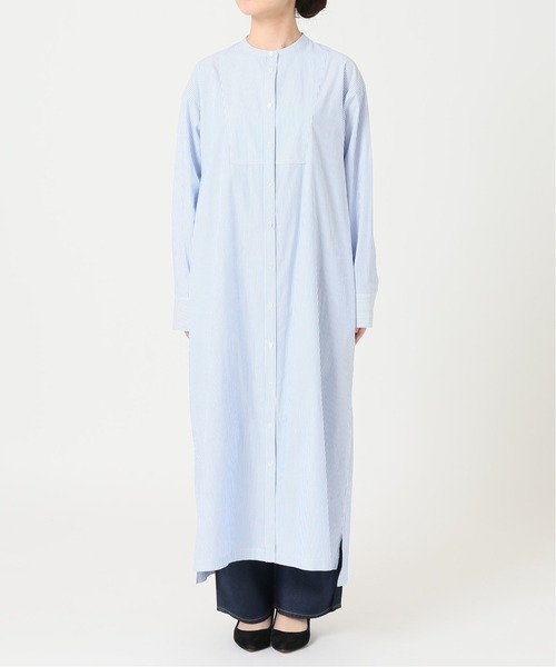 SLOBE IENA(スローブイエナ)の「キャンブリックシャツワンピース【手洗い可能】◆(シャツワンピース・レディース・ホワイト/ブルー系その他・FREE)」の6枚目の写真