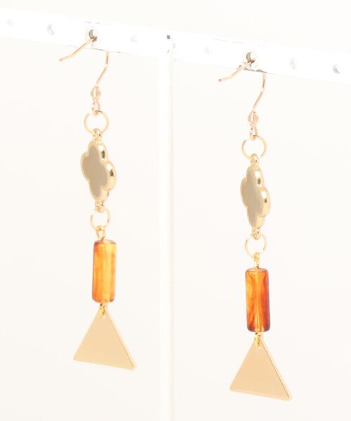 tone(トーン)の「【-lensa-】四つ葉のクローバーハッピーピアスver.2(MA)(ピアス(両耳用)・レディース・ピンク/ブラウン・FREE)」の3枚目の写真