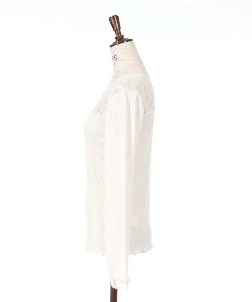 axes femme(アクシーズファム)の「ヨークレースリブインナー(Tシャツ/カットソー・レディース・ホワイト/ブラック/グレー・MEDIUM)」の5枚目の写真