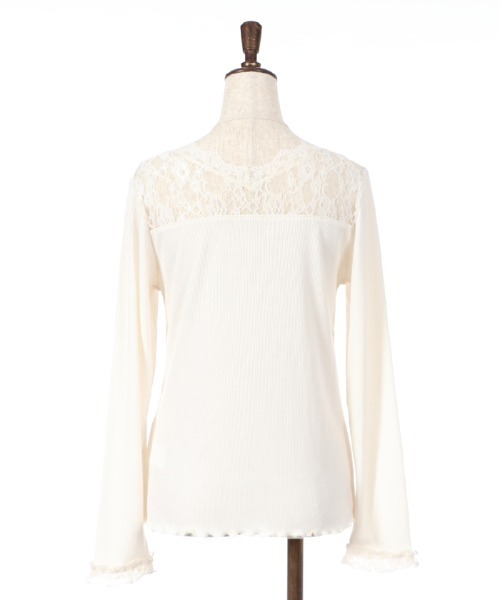 axes femme(アクシーズファム)の「ヨークレースリブインナー(Tシャツ/カットソー・レディース・ホワイト/ブラック/グレー・MEDIUM)」の6枚目の写真