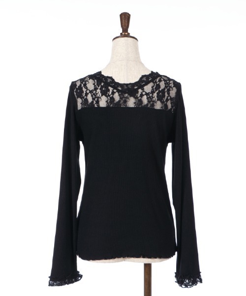 axes femme(アクシーズファム)の「ヨークレースリブインナー(Tシャツ/カットソー・レディース・ホワイト/ブラック/グレー・MEDIUM)」の16枚目の写真