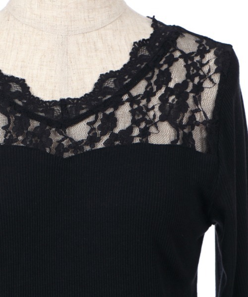 axes femme(アクシーズファム)の「ヨークレースリブインナー(Tシャツ/カットソー・レディース・ホワイト/ブラック/グレー・MEDIUM)」の19枚目の写真