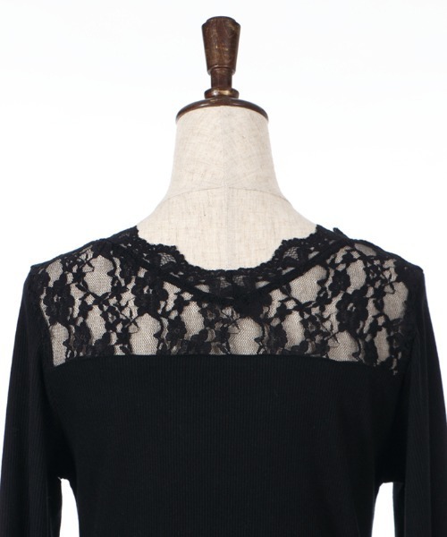 axes femme(アクシーズファム)の「ヨークレースリブインナー(Tシャツ/カットソー・レディース・ホワイト/ブラック/グレー・MEDIUM)」の21枚目の写真
