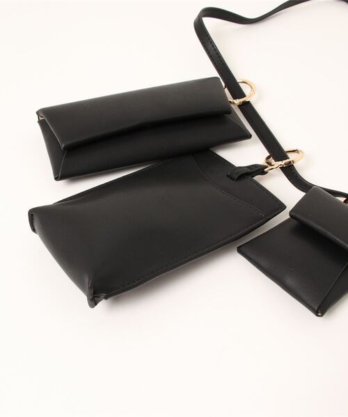 LAZY SUSAN（レイジースーザン）の「マルチポシェット　ルベルニ３セット（ショルダーバッグ・レディース・ブラック/ブラウン/アイボリー・FREE）」の6枚目の写真