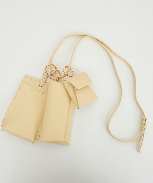 LAZY SUSAN（レイジースーザン）の「マルチポシェット　ルベルニ３セット（ショルダーバッグ・レディース・ブラック/ブラウン/アイボリー・FREE）」の18枚目の写真