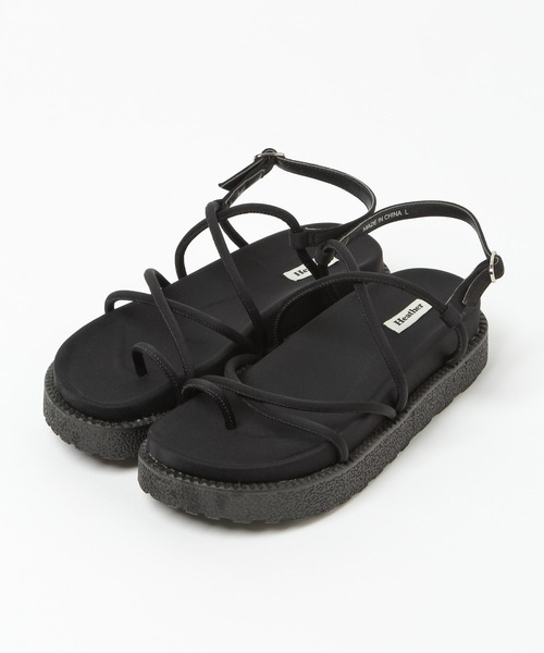 Heather(ヘザー)の「厚底コードレースアップ トングサンダル 937582(サンダル・レディース・ブラック/アイボリー/ベージュ・M/L)」の7枚目の写真