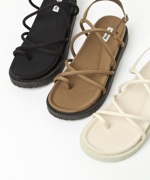 Heather(ヘザー)の「厚底コードレースアップ トングサンダル 937582(サンダル・レディース・ブラック/アイボリー/ベージュ・M/L)」の20枚目の写真