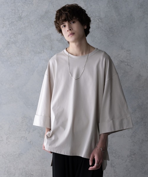 KUUUPY（クーピー）の「HIGH TWIST BIG T-SHIRT - 強撚ビッグTシャツ（Tシャツ/カットソー・メンズ・チャコールグレー/ライトブルー/グレイッシュベージュ・SMALL/MEDIUM/LARGE）」の16枚目の写真