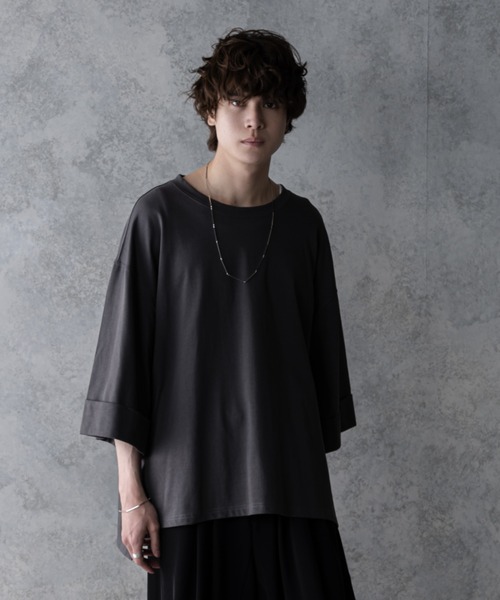 KUUUPY（クーピー）の「HIGH TWIST BIG T-SHIRT - 強撚ビッグTシャツ（Tシャツ/カットソー・メンズ・チャコールグレー/ライトブルー/グレイッシュベージュ・SMALL/MEDIUM/LARGE）」の17枚目の写真