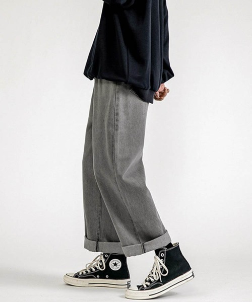 Ressaca(レサーカ)の「リラックスルーズフィット ワイドストレートデニムパンツ ヴィンテージライク(デニムパンツ・メンズ・ライトブルー/ブラック/グレー/サックスブルー/インディゴブルー・M/L/XL/XXL/S)」の12枚目の写真