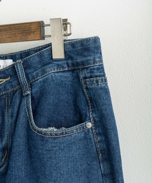 Ressaca(レサーカ)の「リラックスルーズフィット ワイドストレートデニムパンツ ヴィンテージライク(デニムパンツ・メンズ・ライトブルー/ブラック/グレー/サックスブルー/インディゴブルー・M/L/XL/XXL/S)」の21枚目の写真