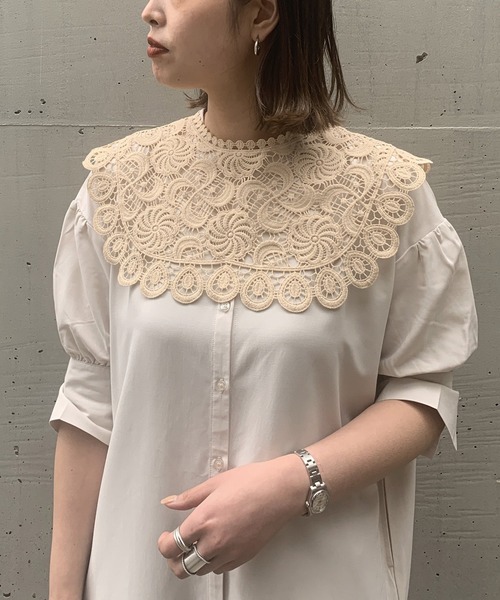 AS KNOW AS PINKY（アズノゥアズピンキー）の「まるでかこまれた付け襟（付け襟・レディース・オフホワイト/ベージュ/ブラック・FREE）」の3枚目の写真