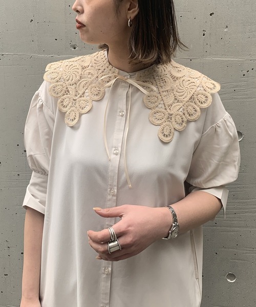 AS KNOW AS PINKY（アズノゥアズピンキー）の「まるでかこまれた付け襟（付け襟・レディース・オフホワイト/ベージュ/ブラック・FREE）」の11枚目の写真