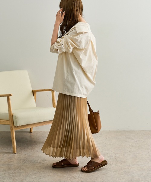 Ambre Neige（アンブルネージュ）の「シャイニープリーツスカート／【WEB/EC限定商品】（スカート・レディース・ブルー系その他/ピンクベージュ・FREE）」の6枚目の写真