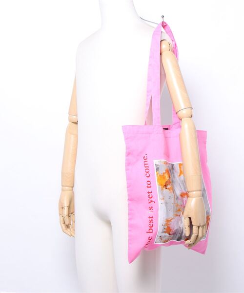 Kastane（カスタネ）の「マーブルエコバック（トートバッグ・レディース・オフホワイト/ピンク・FREE）」の3枚目の写真