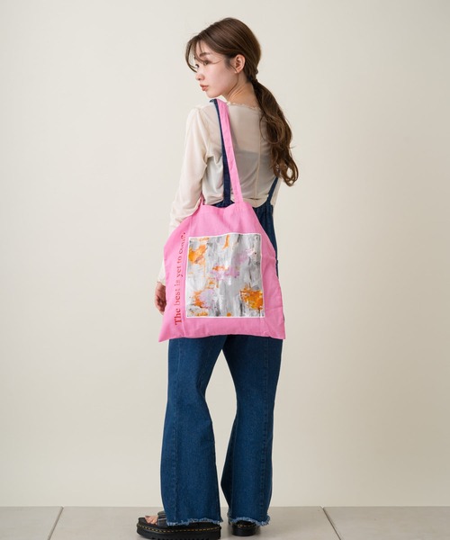 Kastane（カスタネ）の「マーブルエコバック（トートバッグ・レディース・オフホワイト/ピンク・FREE）」の11枚目の写真