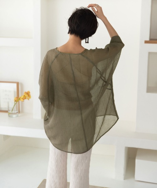 rectangle(レクタングル)の「ワッシャーオーバーサイズプルオーバー(Tシャツ/カットソー・レディース・ベージュ/カーキ・FREE)」の11枚目の写真