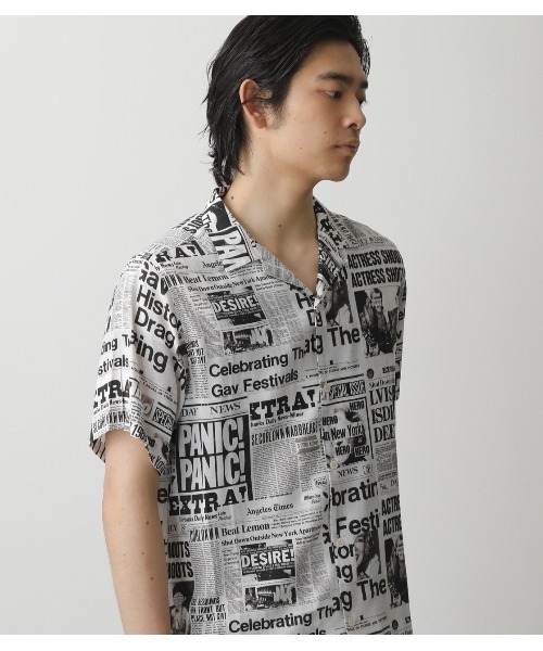 AZUL by moussy（アズールバイマウジー）の「PERSON GRAPHIC SHIRT/パーソングラフィックシャツ（シャツ/ブラウス・メンズ・ホワイト系その他/ブラック系その他・MEDIUM/LARGE/SMALL）」の15枚目の写真