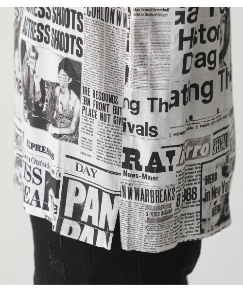 AZUL by moussy（アズールバイマウジー）の「PERSON GRAPHIC SHIRT/パーソングラフィックシャツ（シャツ/ブラウス・メンズ・ホワイト系その他/ブラック系その他・MEDIUM/LARGE/SMALL）」の22枚目の写真