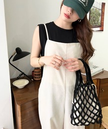 moment+ | 【2021S/S New Arrival】コットンリネンサロペット(サロペット/オーバーオール)