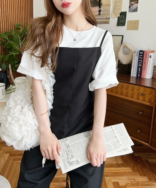 moment+(モーメントプラス)の「リネンライクサロペット(サロペット/オーバーオール・レディース・ナチュラル/ライトグリーン/ブラック/ブラウン/カーキ/モカ/アイボリー・L/M)」の16枚目の写真