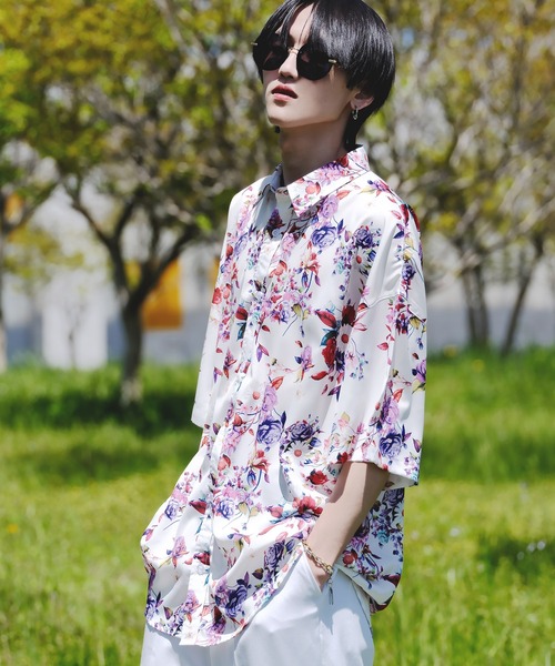 G.O.C(ジーオーシー)の「マルチパターンオーバーサイズ半袖ドルマンシャツ(シャツ/ブラウス・メンズ・レオパード/ホワイト系その他/ブラック系その他/ホワイト系その他2/ブラック系その他2/パイソン/その他1/その他2/その他3/ワイン/ブルー/パープル/その他4/その他5/ブルー系その他/ホワイト・FREE)」の14枚目の写真