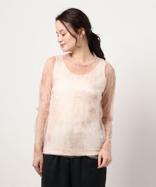 mysty woman（ミスティウーマン）の「クリンクルシアーツインプルオーバー 948888（Tシャツ/カットソー・レディース・ライトグレー/ブラック/ピンク系その他・FREE）」の8枚目の写真