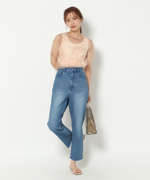 mysty woman（ミスティウーマン）の「クリンクルシアーツインプルオーバー 948888（Tシャツ/カットソー・レディース・ライトグレー/ブラック/ピンク系その他・FREE）」の6枚目の写真