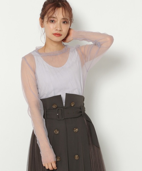 mysty woman（ミスティウーマン）の「クリンクルシアーツインプルオーバー 948888（Tシャツ/カットソー・レディース・ライトグレー/ブラック/ピンク系その他・FREE）」の19枚目の写真